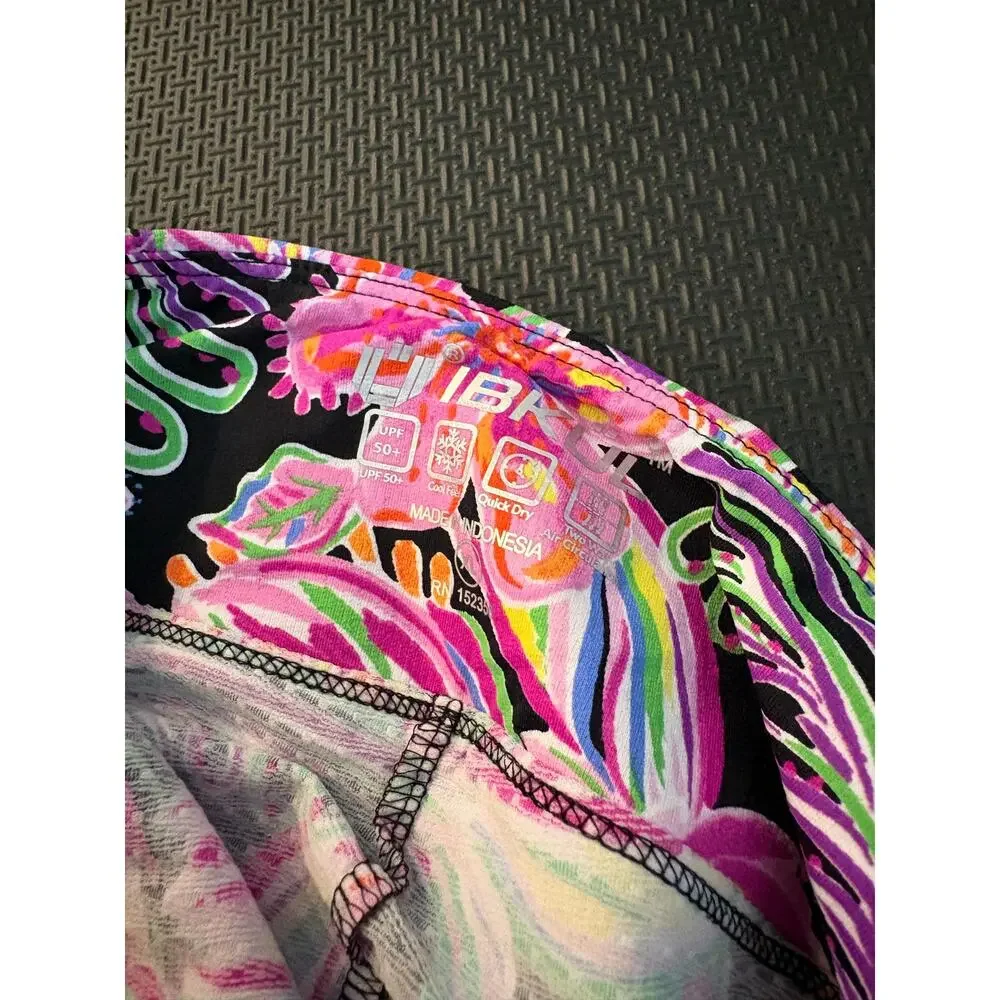 NEW Ibkul Allie Black Printed Tropical Golf Tennis Skort XL